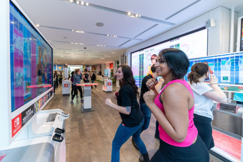 In this photo provided by Nintendo of America, [Jenna Cozzolino] and [Felia M. of Nintendo Power Couple] kick off their 2019 fitness goals during a special event at the Nintendo NY store in New York on Jan. 15, 2019, by joining a fun Fitness Boxing workout customized by Instagram fitness influencer Niki Klasnic. Fitness Boxing is a new rhythm-based boxing game for the Nintendo Switch system that offers a variety of training options to help people achieve their fitness goals. (Photo: Business Wire)