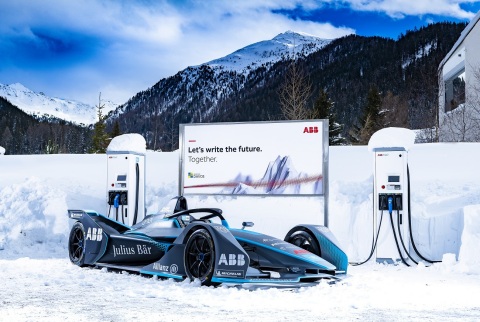 ABB FIA Formula E racing car in Davos (Photo: Business Wire)