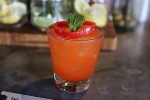 Health-conscious consumers can drink their veggies when they try this cocktail featuring bell pepper, mint, honey, lemon and gin. (Photo: Business Wire)