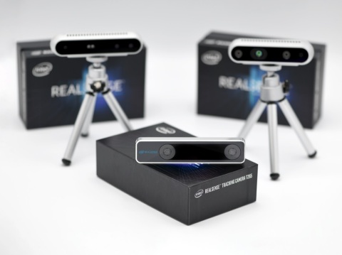 The Intel RealSense Tracking Camera T265 is a new class of stand-alone inside-out tracking device that will provide developers with a powerful building block for autonomous devices, delivering high-performance guidance and navigation. Intel Corporation introduced the Intel RealSense Tracking Camera T265 in January 2019. (Credit: Intel Corporation)