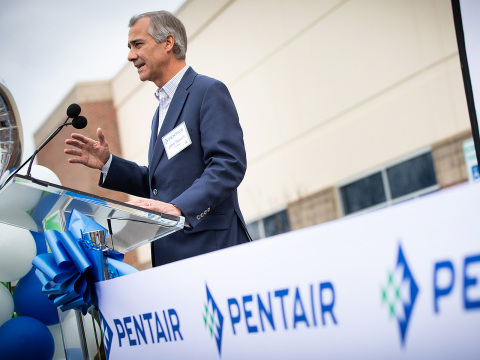 John Stauch, Pentair President and CEO, spoke at the grand opening of the company's new innovation center in Apex, N.C. (Photo: Pentair)