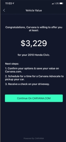 Carvana integration in ZUS Smart Driving Assistant App (Graphic: Business Wire)