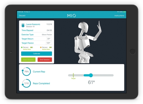 MIO is a complete, wearable sensor solution that automatically measures, analyzes, and stores a patient's physical therapy data. (Graphic: Business Wire)