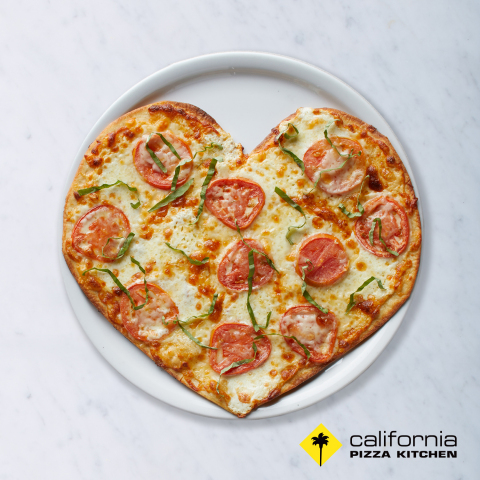 Heart-shaped pizzas are available at California Pizza Kitchen Feb. 13-17. Guests can order any pizza variety on the special crispy thin crust. (Photo: Business Wire)