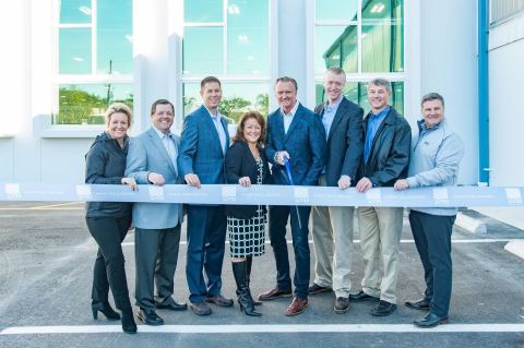 From left to right: Danielle Mikesell, Brad West, Bob Keller, Debbie LaPinska, Jeff Jackson, John Engelstad, Dave McCutcheon and Brent Boydston at the ribbon-cutting ceremony on Jan. 29 (Photo: Business Wire)