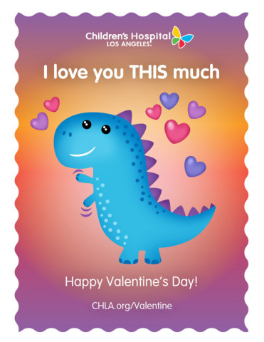 T-Rex is just one of three different dinosaur-themed cards CHLA supporters can choose from this year. (Graphic: Business Wire)