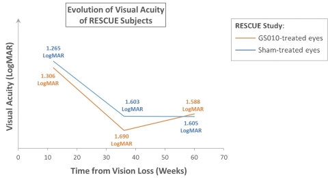 Illustration of the progression of visual acuity in RESCUE (Graphic: Business Wire)