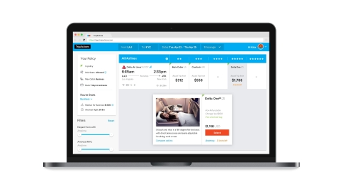 Developed in close collaboration with American, Delta, United and industry association ATPCO, TripActions’ groundbreaking new flight booking experience sets a new standard for user experience in business travel. (Graphic: Business Wire)