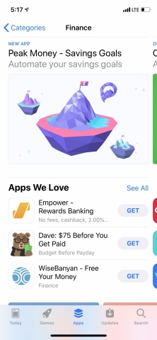 Peak Money app, featured by Apple in the App Store. (Photo: Business Wire)