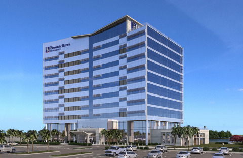 Rendering of Brown & Brown, Inc.'s future 11-story, 225,000 SF glass office tower. (Photo: Business  ... 