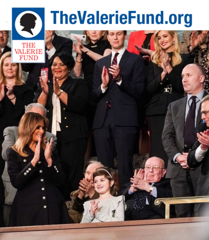 “Amazing Grace,” a Valerie Fund patient represents children in the US battling cancer at the State of the Union (Photo: Business Wire)