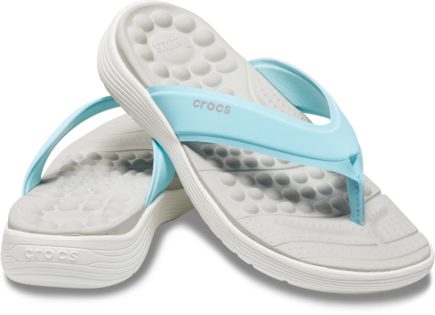 The new Crocs Reviva™ Flip features footbeds with built-in air bubbles for a soothing massage effect. (Photo: Business Wire)