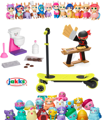 JAKKS Pacific Hot Toys for 2019 - Who's Your Llama, Chocolate Poop Maker, MorfBoard E-Scoot, Slap Ninja and Squish-Dee-Lish (Graphic: Business Wire)