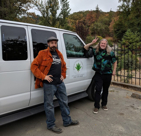 Veteran tour guides Misha Frankly (Left) and Chris Vardijan (Right) bring the Napa Valley wine tour model to California Cannabis. (Photo: Business Wire)