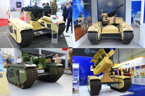 Together with industry partners MBDA, Electro Optic Systems, ST Engineering and Nexter, Milrem Robotics is exhibiting four different weaponized unmanned ground systems at the main defence event in the Middle East. All systems are integrated onto Milrem Robotics' THeMIS unmanned ground vehicle. (Photo: Business Wire)