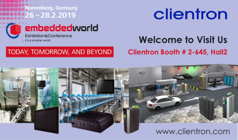 Clientron to display its Embedded Computing Solutions at Embedded World 2019 (Graphic: Business Wire ... 