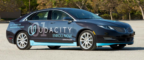 Udacity Nanodegree programs accelerate professionals’ learning in fast-growing fields like AI, autonomous systems, data science, and digital marketing. Students can learn online -- and then test their skills in the real world -- including on the company’s own self-driving car in a Silicon Valley test lot. (Photo: Business Wire)