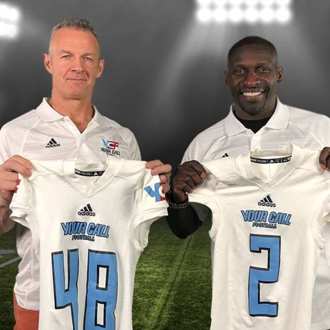 Merril Hoge (left) and Solomon Wilcots (right) serve as head coaches for YCF's second series. (Photo: Business Wire)
