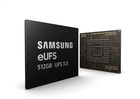 Samsung 512GB eUFS 3.0 storage memory (Photo: Business Wire)