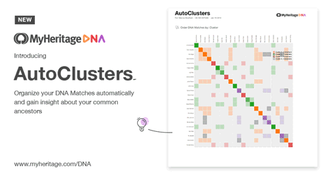 MyHeritage Adds Automatic Clustering of DNA Matches for Insights on Common Ancestors (Graphic: Business Wire)
