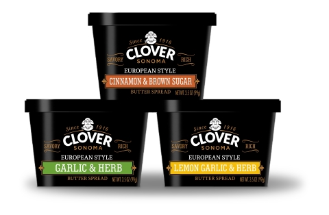 Clover Sonoma flavored butter spreads are made with sweet cream butter and handpicked spices, each flavor is sure to delight even the most discerning culinary artist. (Photo: Business Wire)
