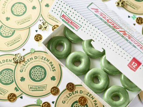 March 15-17, fans can celebrate with Green O’riginal Glazed Doughnuts and the chance to win a Golden Dozen Pass worth FREE doughnuts through St. Patrick’s Day 2020 (Photo: Business Wire)