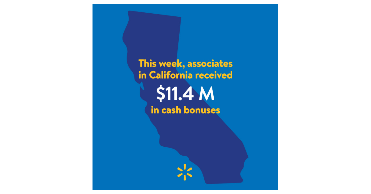 Walmart Associates in California Earn 11.4 Million in Cash Bonuses