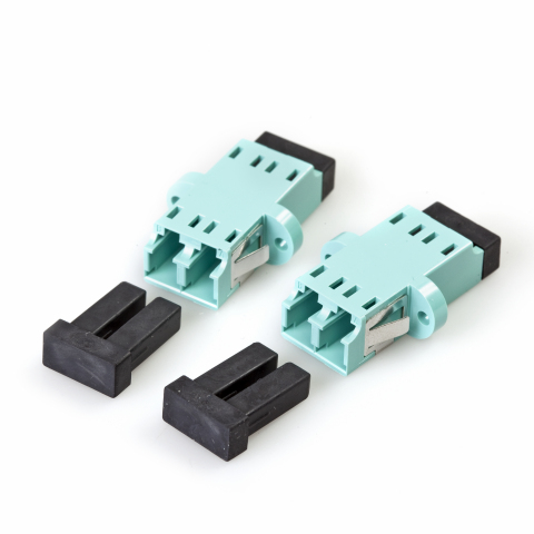 CommScope's duplex LC fiber optic adapters are designed to fit within an SC adapter footprint. (Phot ... 