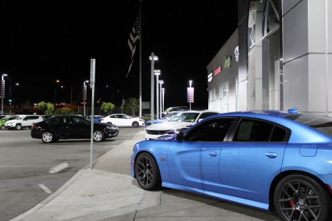 Dodge Charger shows off its true colors under new LED lights at San Leandro Chrysler Jeep Dodge Ram in California. (Photo: Business Wire)