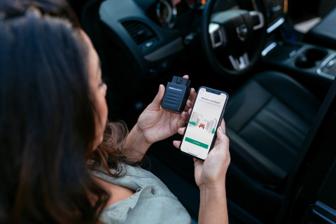 The Vivint Car Guard device is easy to install into the standard onboard diagnostics port (OBD-II) under the dashboard of most cars. (Photo: Business Wire)