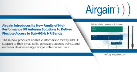 Airgain's new family of 5G antenna solutions (Graphic: Business Wire)