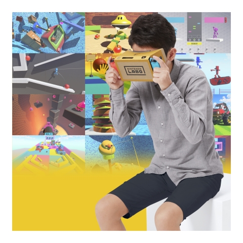 Nintendo Labo: VR Kit launches exclusively for the Nintendo Switch system on April 12 with dozens of simple and fun virtual reality experiences for kids and families to enjoy together. Enjoy 64 bite-sized games and experiences in VR Plaza, including platformers and puzzlers. (Photo: Business Wire)