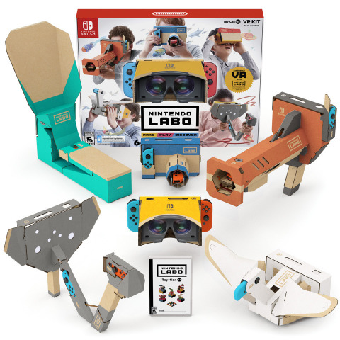 Available at a suggested retail price of $79.99, the complete Nintendo Labo: VR Kit includes the Nintendo Switch software and materials to build all six Toy-Con projects – the Toy-Con VR Goggles, Toy-Con Blaster, Toy-Con Camera, Toy-Con Bird, Toy-Con Wind Pedal and Toy-Con Elephant – as well as a Screen Holder and other accessories. (Photo: Business Wire)