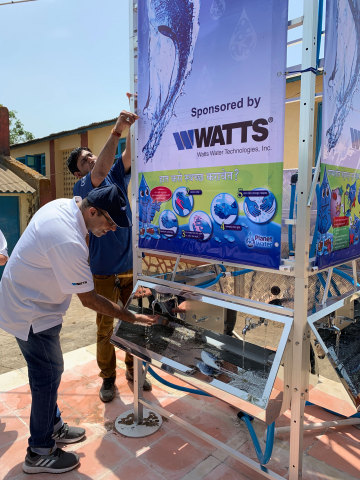 Watts – a leading global manufacturer of plumbing, heating, and water quality products and solutions – recently funded and helped install two water filtration systems that provide clean drinking water for children and families in need in India. (Photo: Business Wire)