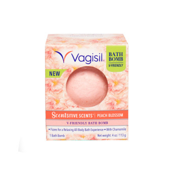 Scentsitive Scents Bath Bomb, Peach Blossom (Photos Courtesy of Vagisil)