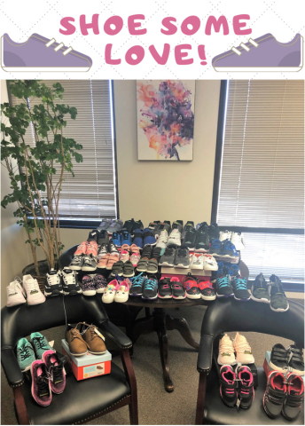 Pillar Income Asset Management donates over 40 pairs of tennis shoes to Family Gateway Inc. (Photo: Business Wire)
