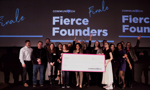 Communitech awarded Toronto-based startup AirMatrix $100,000 at the Fierce Founders Bootcamp Finale Wednesday. (Photo: Business Wire)