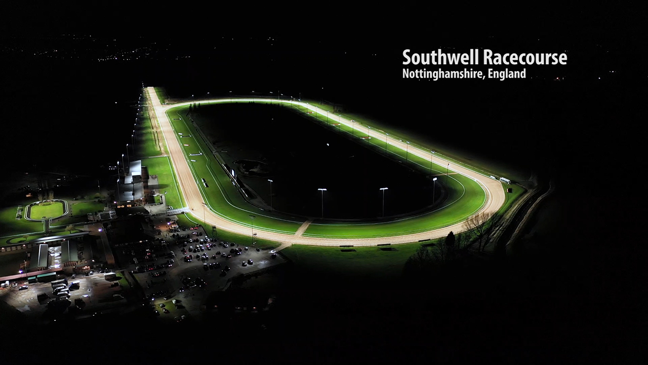 This Saturday, Southwell Racecourse will usher in a new era of illuminated racing with LED technology provided by Musco Lighting. (Video: Musco Sports Lighting)