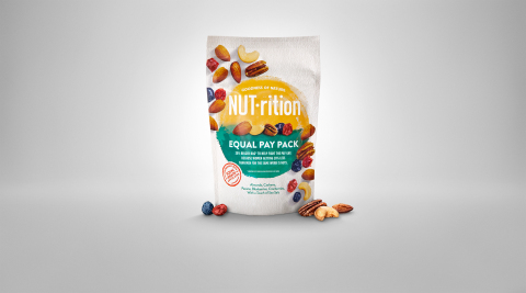 Introducing NUT-rition's limited-edition “Equal Pay Pack,” a 20% bigger pack of the delicious nut mix that will be available for a limited time online at paygapisnuts.com and at select retailers (Photo: Business Wire)