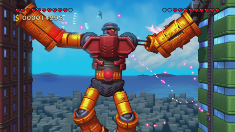 Battle against massive bosses, jump and climb onto them to find their weak spots, and blow them to kingdom come in Mechstermination Force, from the creator of the Gunman Clive series. (Graphic: Business Wire)