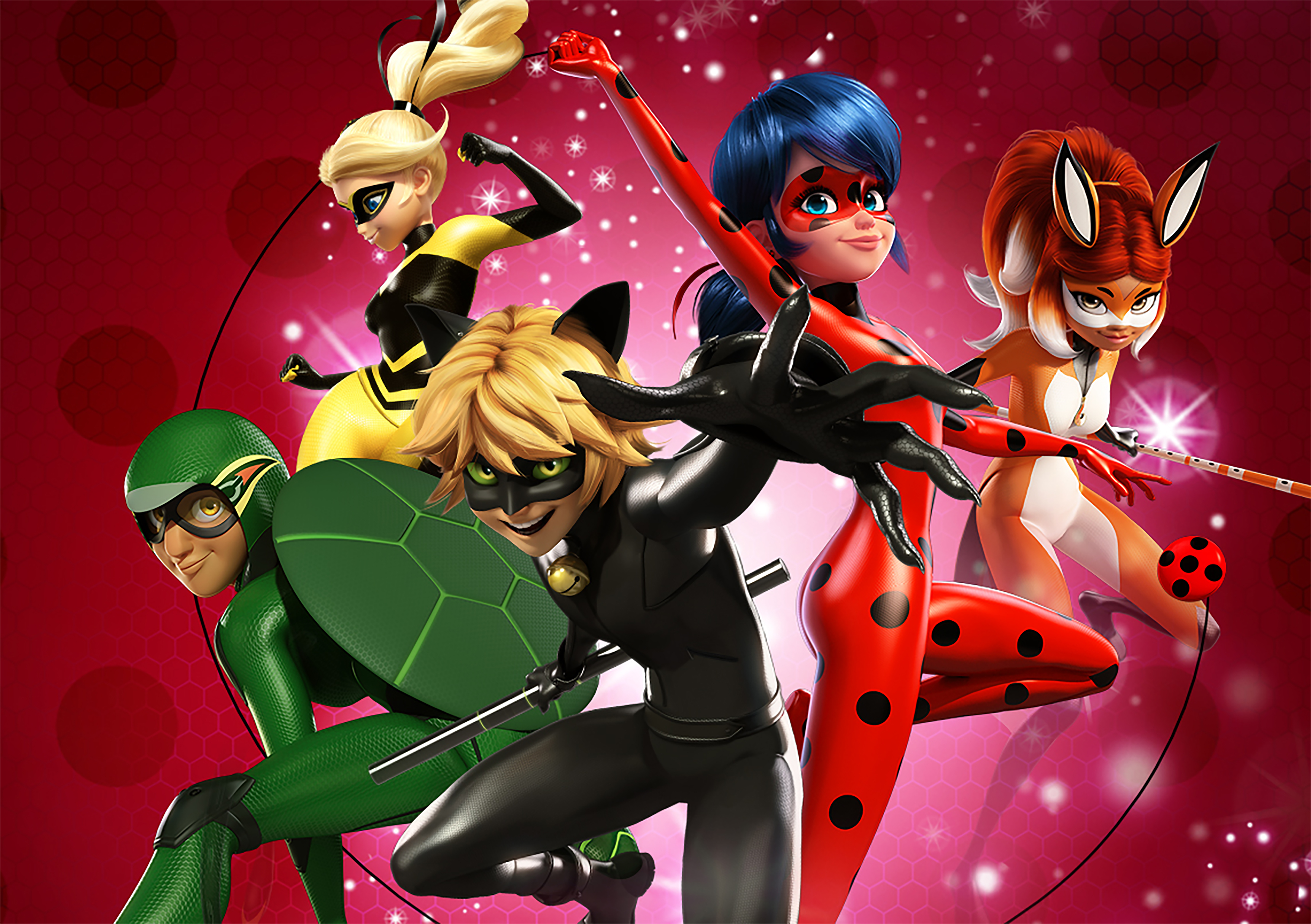 Download Miraculous Ladybug And Cat Noir Characters Wallpaper