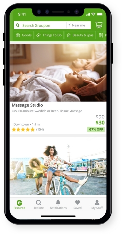 Groupon is the latest app to hit the 200 million download milestone, joining Instagram, YouTube, Candy Crush Saga and Spotify, among others. (Photo: Business Wire)