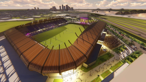 Louisville City Football Club has selected AEG Facilities, the world’s leading sports, venue and live entertainment company, as venue manager for its new stadium set to open in spring 2020 in the Butchertown neighborhood of Louisville. (Graphic: Business Wire)