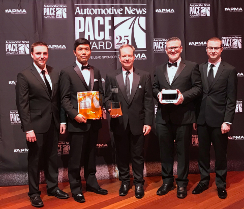 The Velodyne Lidar team accepting the 2019 Automotive News PACE Award at the awards ceremony in Detroit. (Photo: Business Wire)