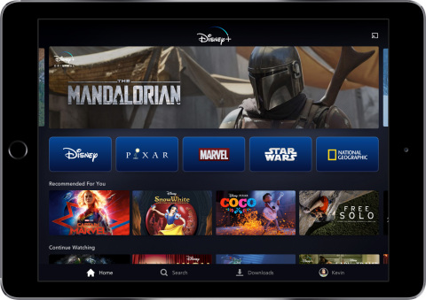 The Disney+ service will be available on a wide range of mobile and connected TV devices. (Photo: Business Wire)
