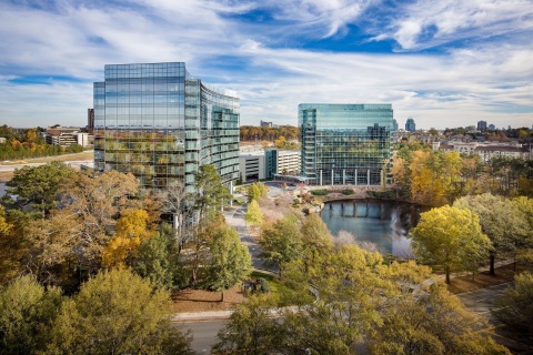 Columbia Property Trust has sold One and Three Glenlake, a 711,000-square-foot office campus in Atlanta, for $227.5 million. Photo credit: APG Photography.