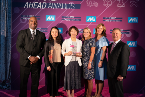 From L: Director, HR Talent Management, Diversity & Inclusion Eric Haggard; Senior Manager, Talent Management APA Jessie He; Manager, Production, AGCO Power Jane Song; SVP, Global Business Services Lucinda Smith; VP, HR, APA and Global Programs Lauri Lipka; SVP, General Manager, APA Gary Collar. Photo by David Bohrer/National Association of Manufacturers
