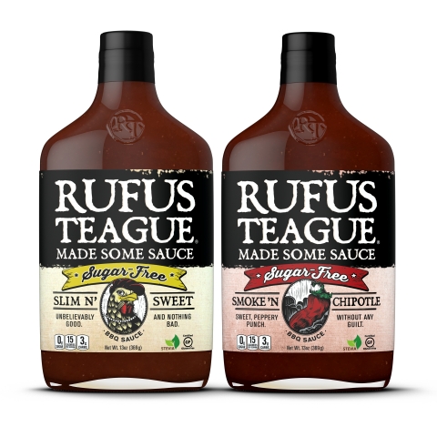 Legendary Kansas City BBQ flavor can now be enjoyed by those with sugar-related dietary restrictions. Rufus Teague’s new sugar-free barbecue sauces “Slim N’ Sweet” and “Smoke ‘N Chipotle” allow everyone to partake in America's favorite summertime food. (Photo: Business Wire)