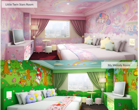 New Sanrio characters rooms, including two rooms each in the themes of "My Melody" and "Little Twin  ... 