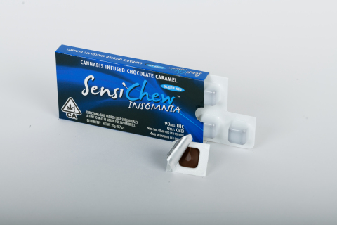 Sensi Chew Insomnia, California's top cannabis edible for sleeping disorders, has new pharma-grade packaging that is child-resistant and each dose in individually enclosed. (Photo: Business Wire)